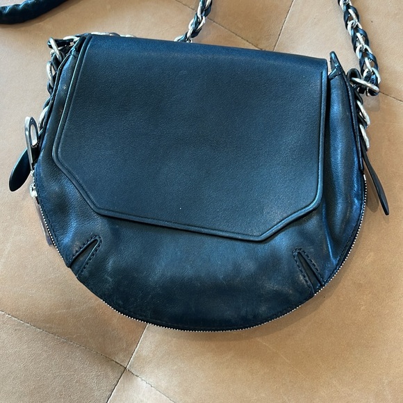 Rag & Bone Black Leather Expandable Cross Body Bag - Picture 3 of 9